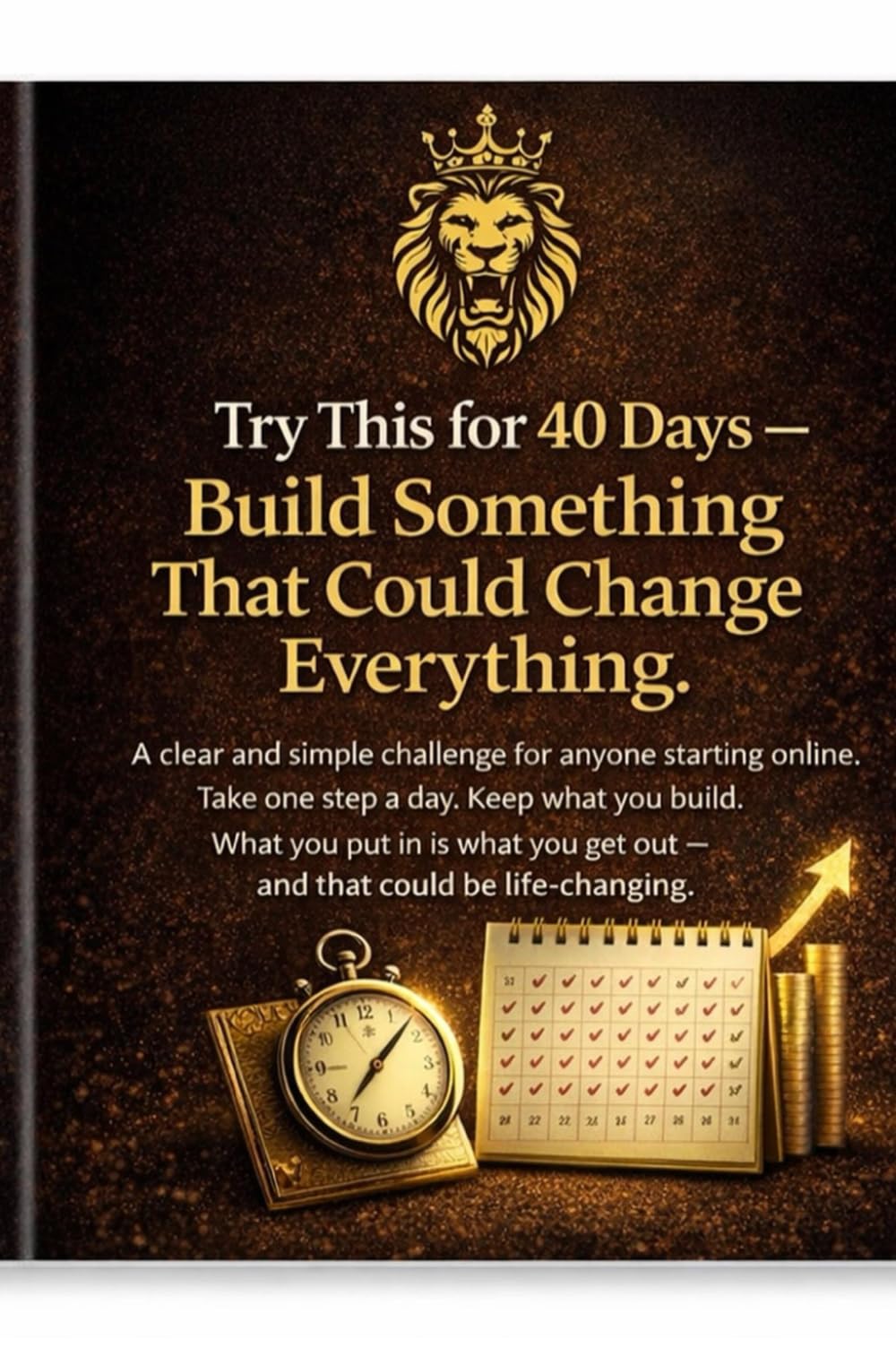 Try This for 40 Days — Build Something That Could Change Everything: A step-by-step starter plan for beginners who want to build online. What you put in is what you’ll get out.