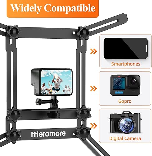 Miniatura 5 de Soporte de valla negro - Soporte de valla de aluminio para cámara de acción compatible con GoPro, teléfonos, cámara digital, clip de valla de cámara