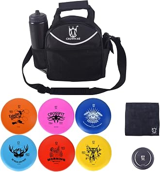 CROWN ME Disc Golf Set, Includes Drivers, Mid-Ranges, Putters & Bag, High-Performance Flying Disc Equipment for Outdoor Recreation