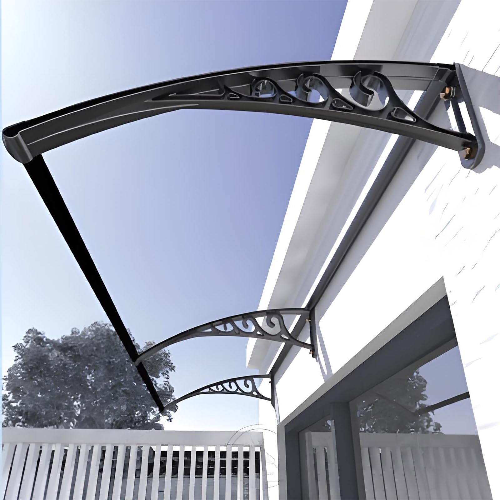 Auvent de porte et toit de terrasse extérieur en polycarbonate solide