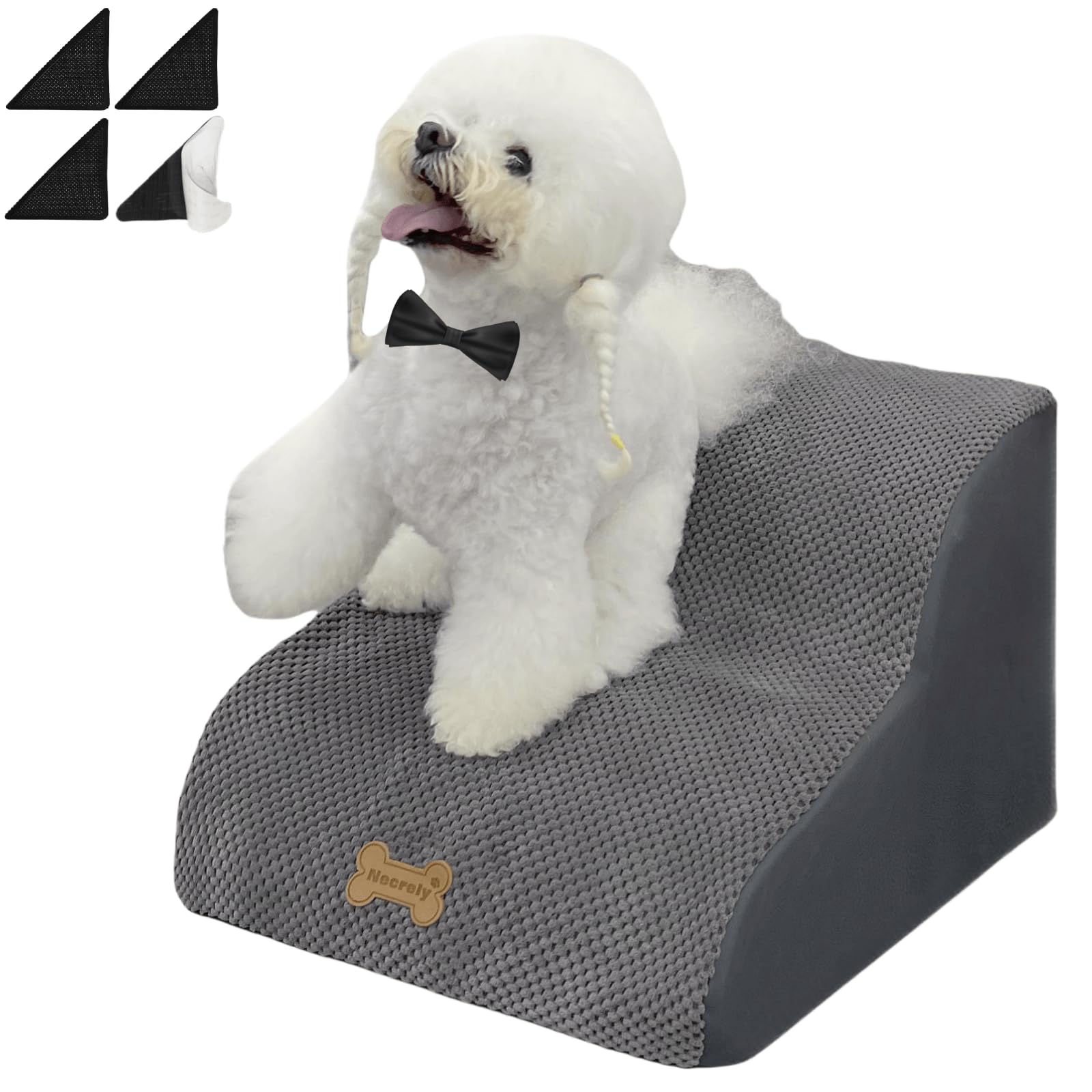Dog Stairs for High Beds Couches 2-Step 2-5 Step Pet Stairs Steps for Small Large Dogs Cats Non-Slip Balanced Ramp Indoor Stairs with Non-Slip Sticker 30D Grey