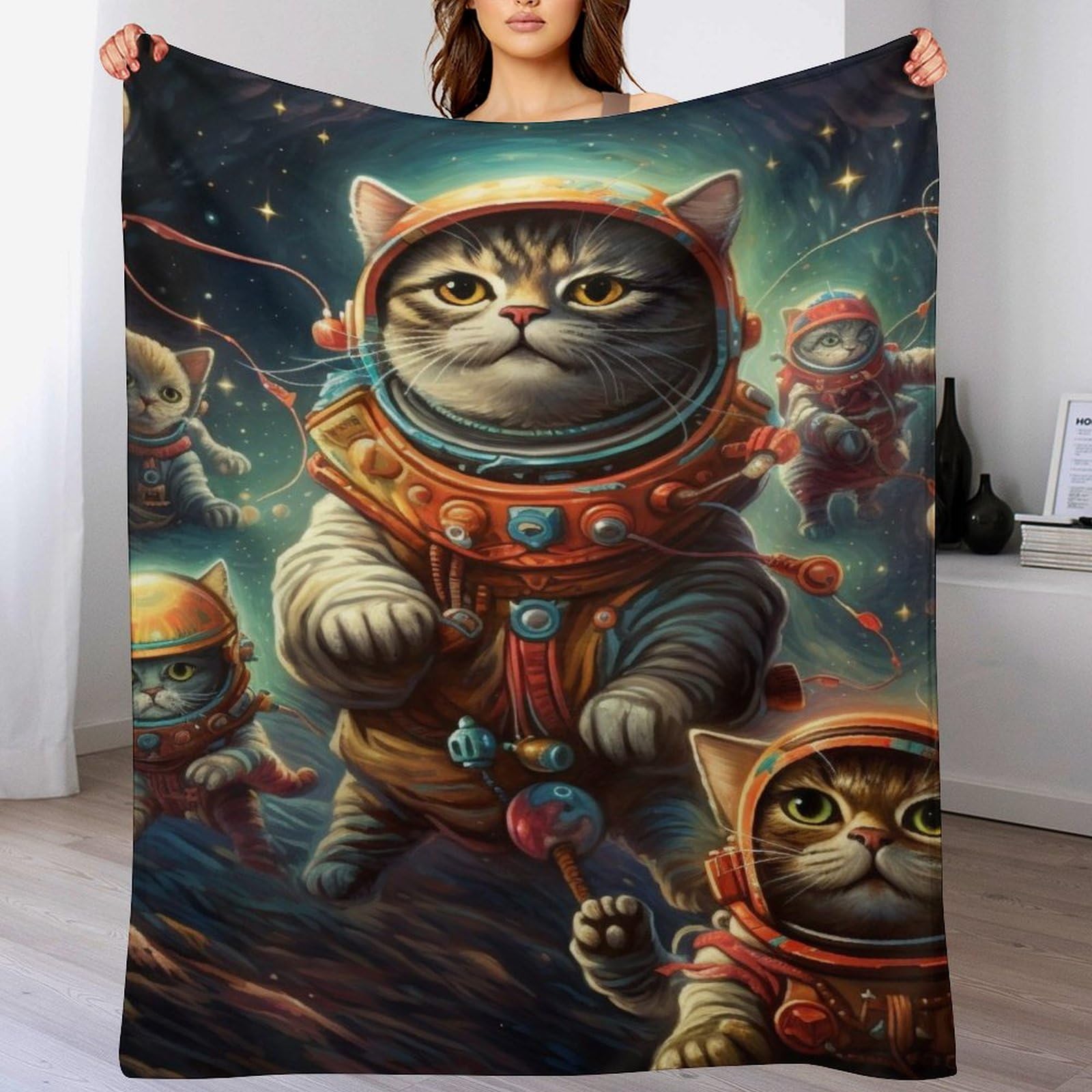 Manta para sofá de gato calientita y extra grande, ideal para tardes frías en cama