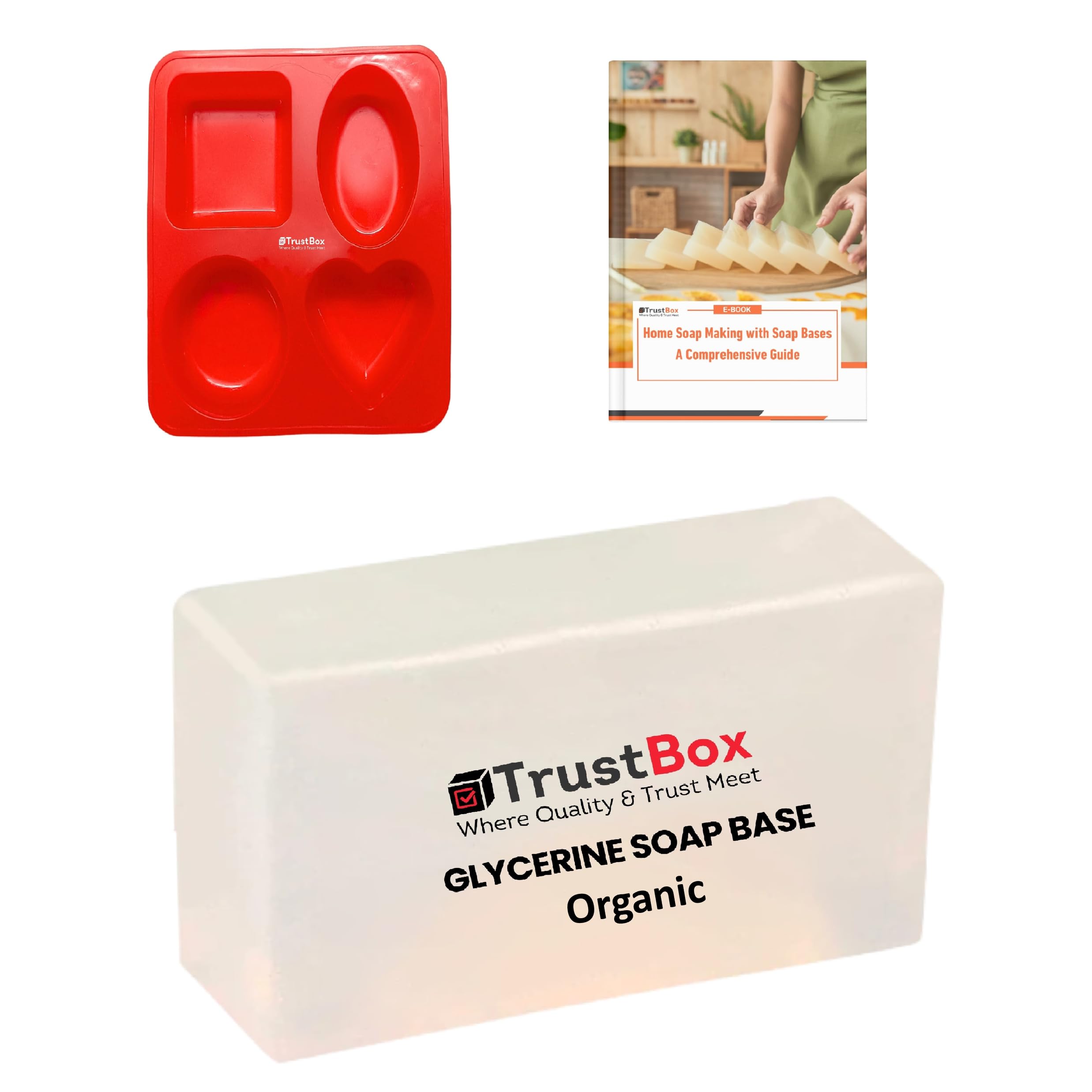 Glycerine Soap Base for Soap Making (Combo Pack) - Transparent Cut Melt Pour Base Weight: 500 g