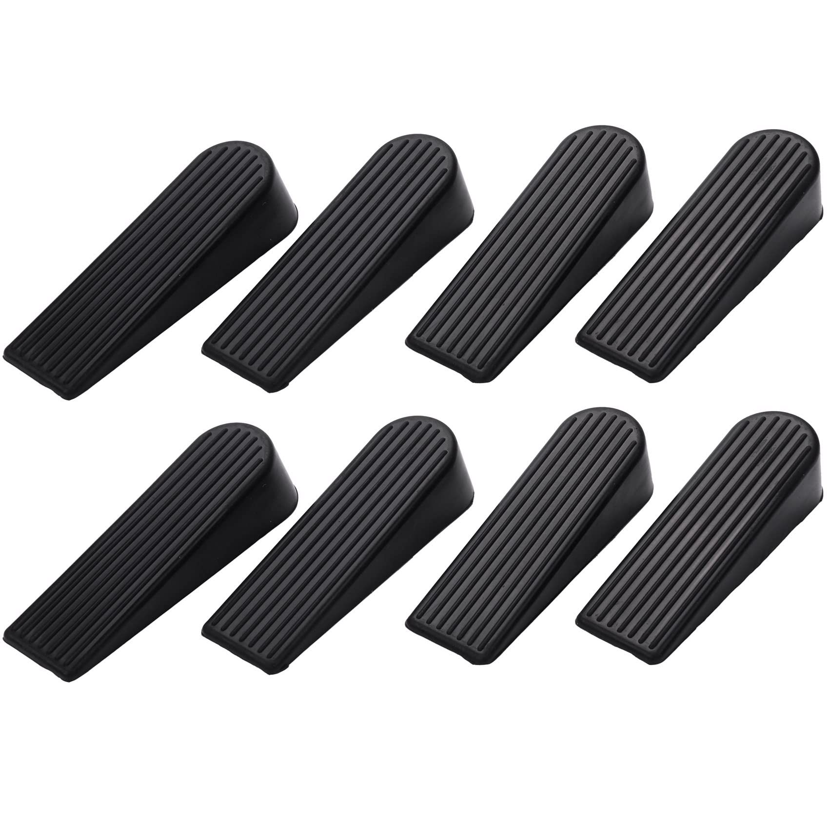 Jnchdghwa 8 Pack Door Stop Wedges, Rubber Non-Scratching Door Stoppers for Home and (Black)