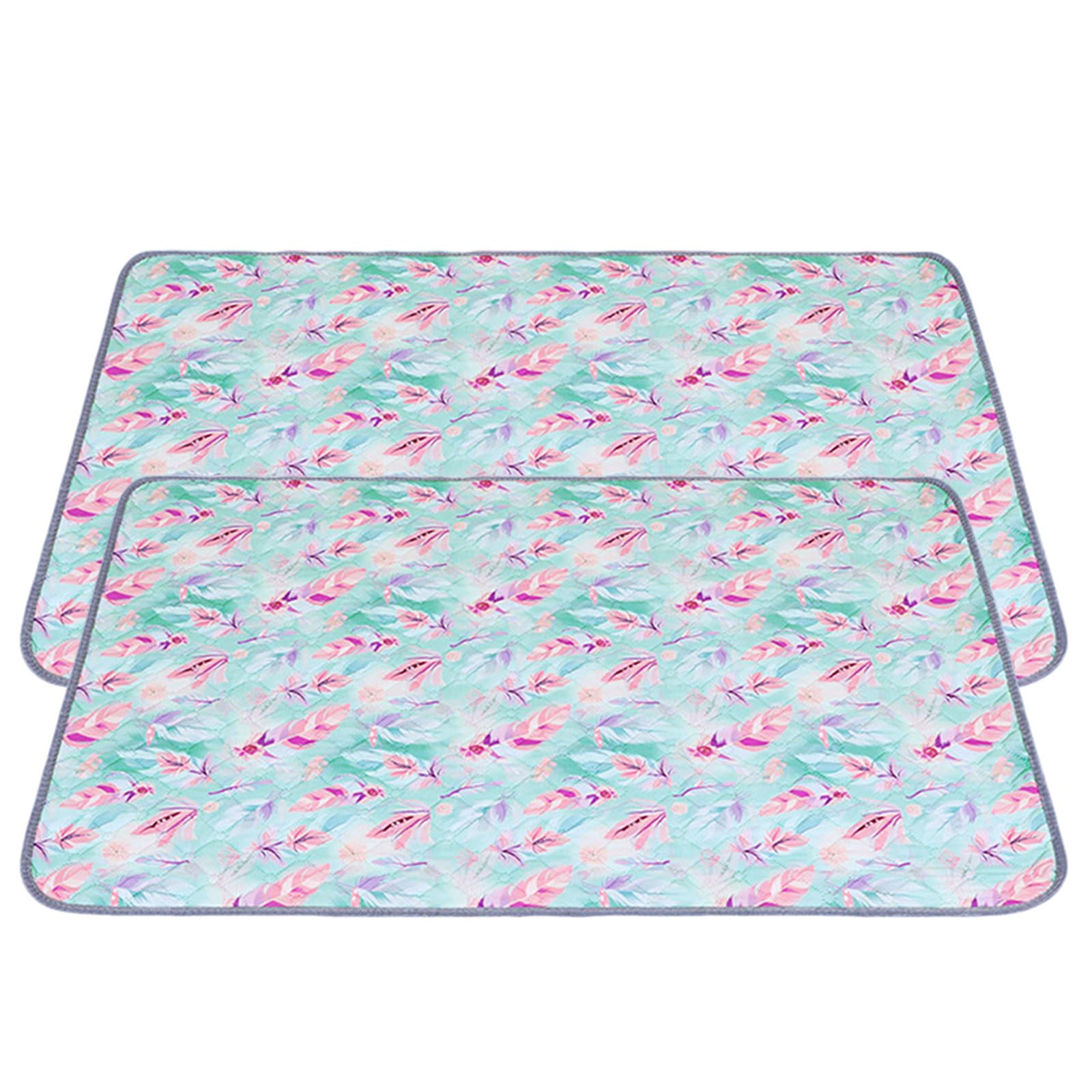 Fansu 2pc Empapadores Perros, Estampado de Plumas Lavable Reutilizable Almohadillas Perro, Antideslizante Absorbentes Empapadores para Perros, Adiestramiento Perros Almohadillas (150x90cm,Agua)