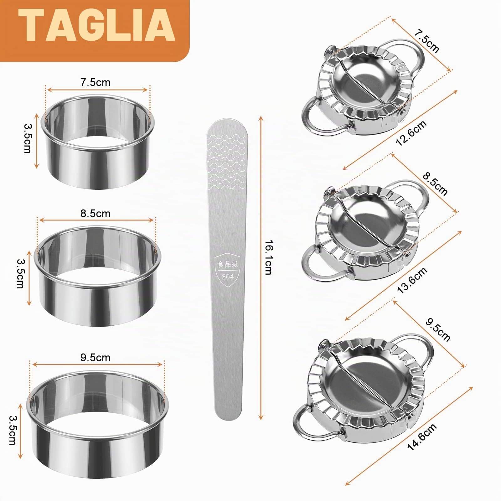 MumdoYAL 7 pezzi stampo per ravioli, dumpling maker, utensili da cucina