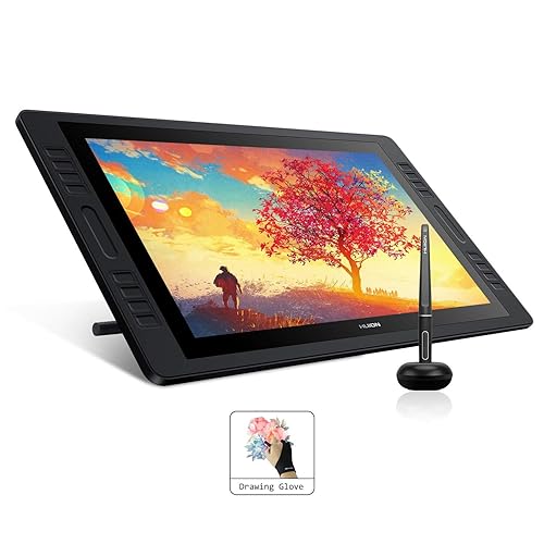 HUION KAMVAS Pro 20 Grafiktablett mit Display 19,53-Zoll Bildschirm-HD-Stift-Display Batteriefreier Stift, 16 Tastenkombinationen und 2 Touch-Leisten Ideal für Home-Office & E-Learning - 19,53 Zoll