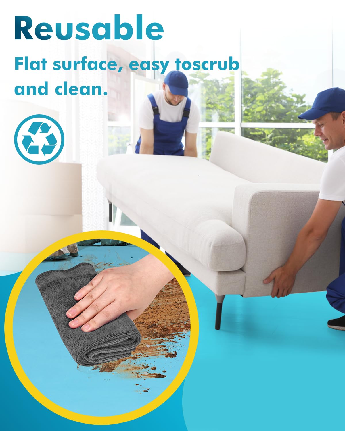YJINGRUI Film de protection temporaire de sol réutilisable 30 m x 95 cm avec imperméable et résistant à la peinture pour protéger le carrelage, les planchers en bois, etc. lors de la rénovation