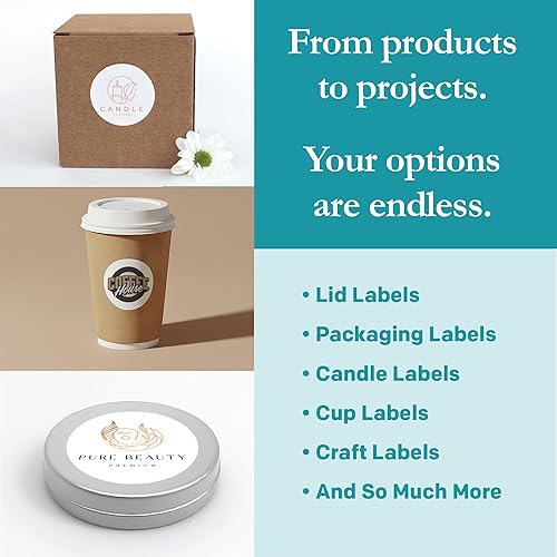 Miniatura 2 de Premium Label Supply Etiquetas redondas adhesivas blancas, círculo de 2 pulgadas, compatibles con láserinyección de tinta, (20 etiquetashoja), 100