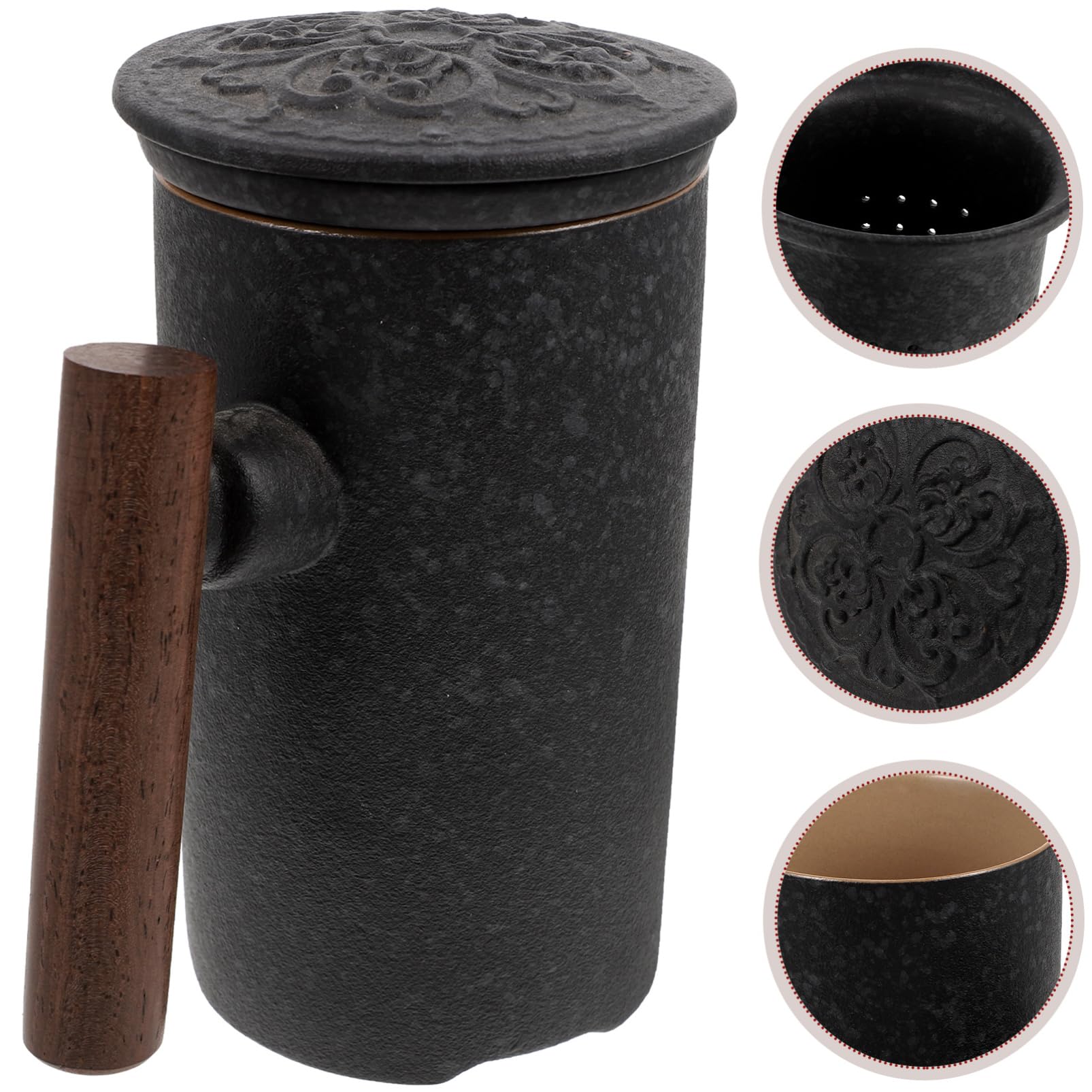 Tasse à Thé 300 Ml en Céramique avec Filtre et Couvercle Maison Bureau, pour Infusion Quotidienne Thé
