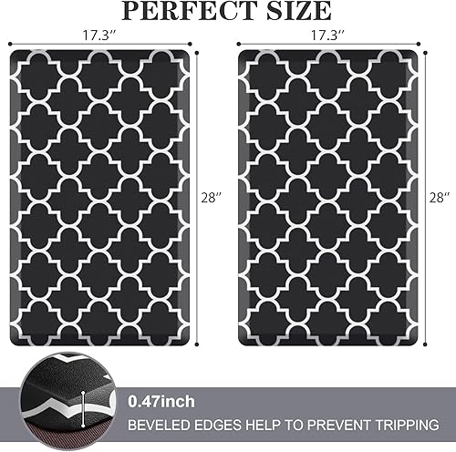 Miniatura 2 de SweetFeet Tapete de cocina [2 piezas] Alfombras y tapetes de cocina cómodos, antideslizantes, impermeables, antifatiga, diseño ergonómico