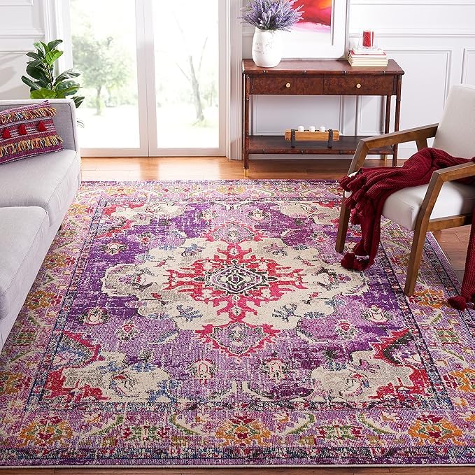Tapis de grand salon violet 160x230cm tapis poil ras antidérapant salle a manger