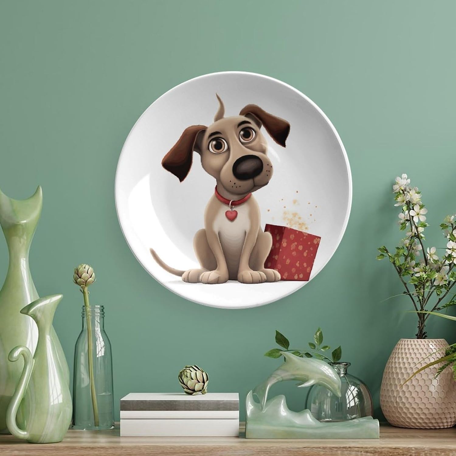 Dog Ceramic Decorative Plate for Home, Bone China Plates image 5