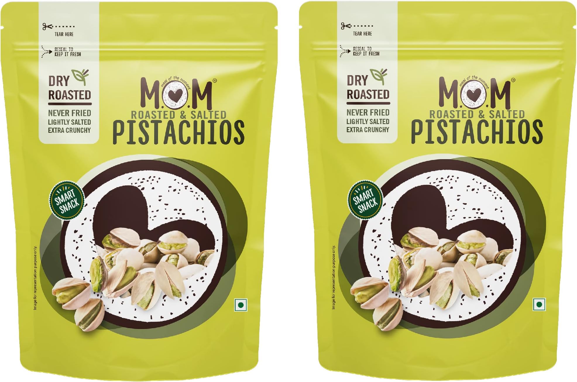 MOM - MEAL OF THE MOMENTRoasted & Salted Pistachio, 35g (Pack of 2) - Rich source of fiber | High in Protein | Smart Snack | Dry Fruit