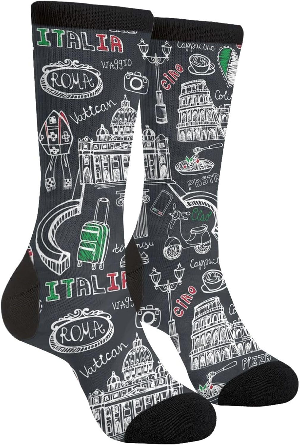 Sigouyinei Crew Socks, Athletic Cushioned Sports Socks Thick Towel Bottom