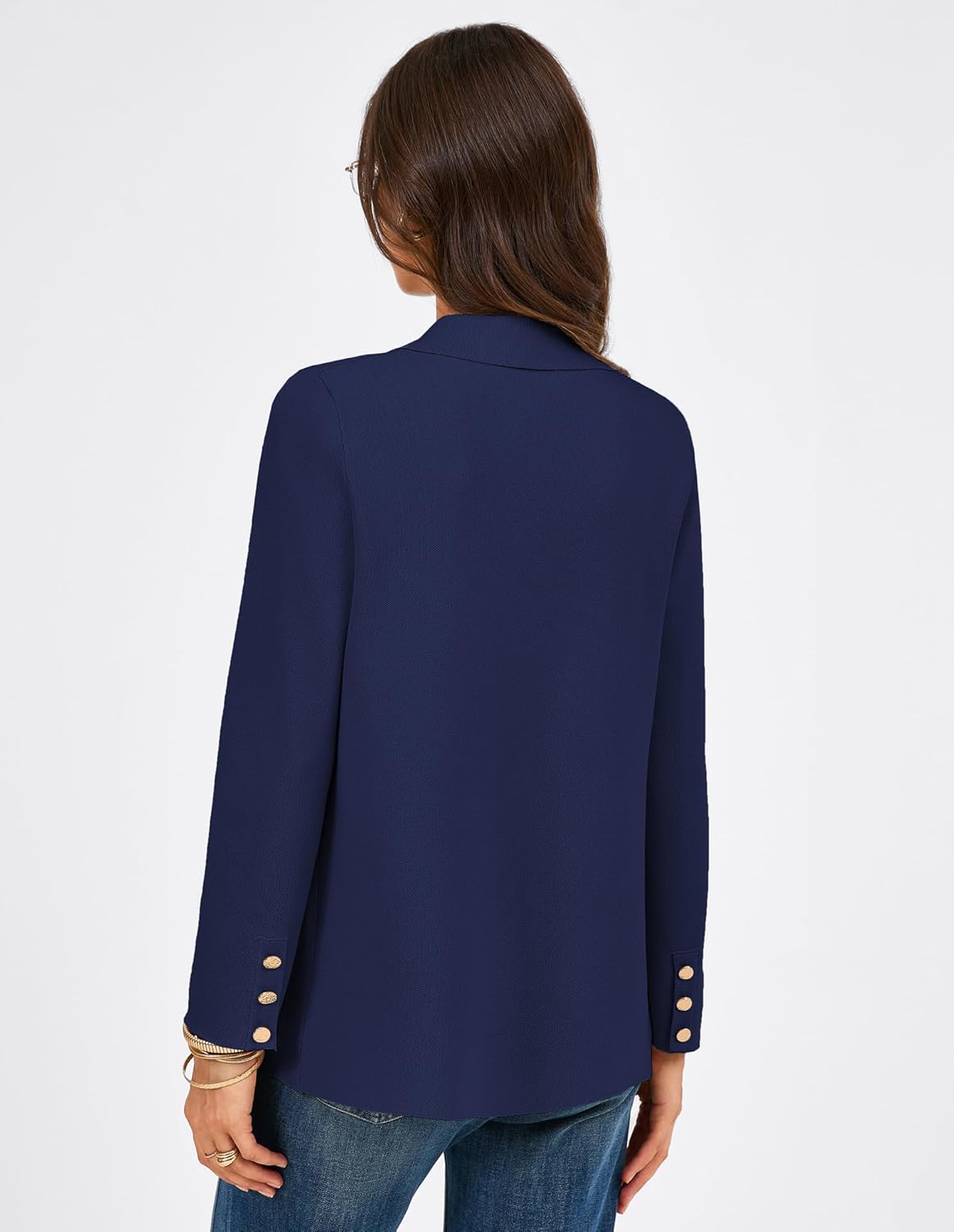 GRACE KARIN Sweater Blazers for Women Business Casual Long Sleeve Open Front Work Office Cardigan Suit Jackets with Pockets - Image 6