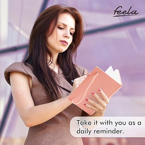 Miniatura 7 de feela Paquete de 5 cuadernos diarios a granel, diarios clásicos rayados de tapa dura con soporte para bolígrafo para mujeres y niñas, suministros