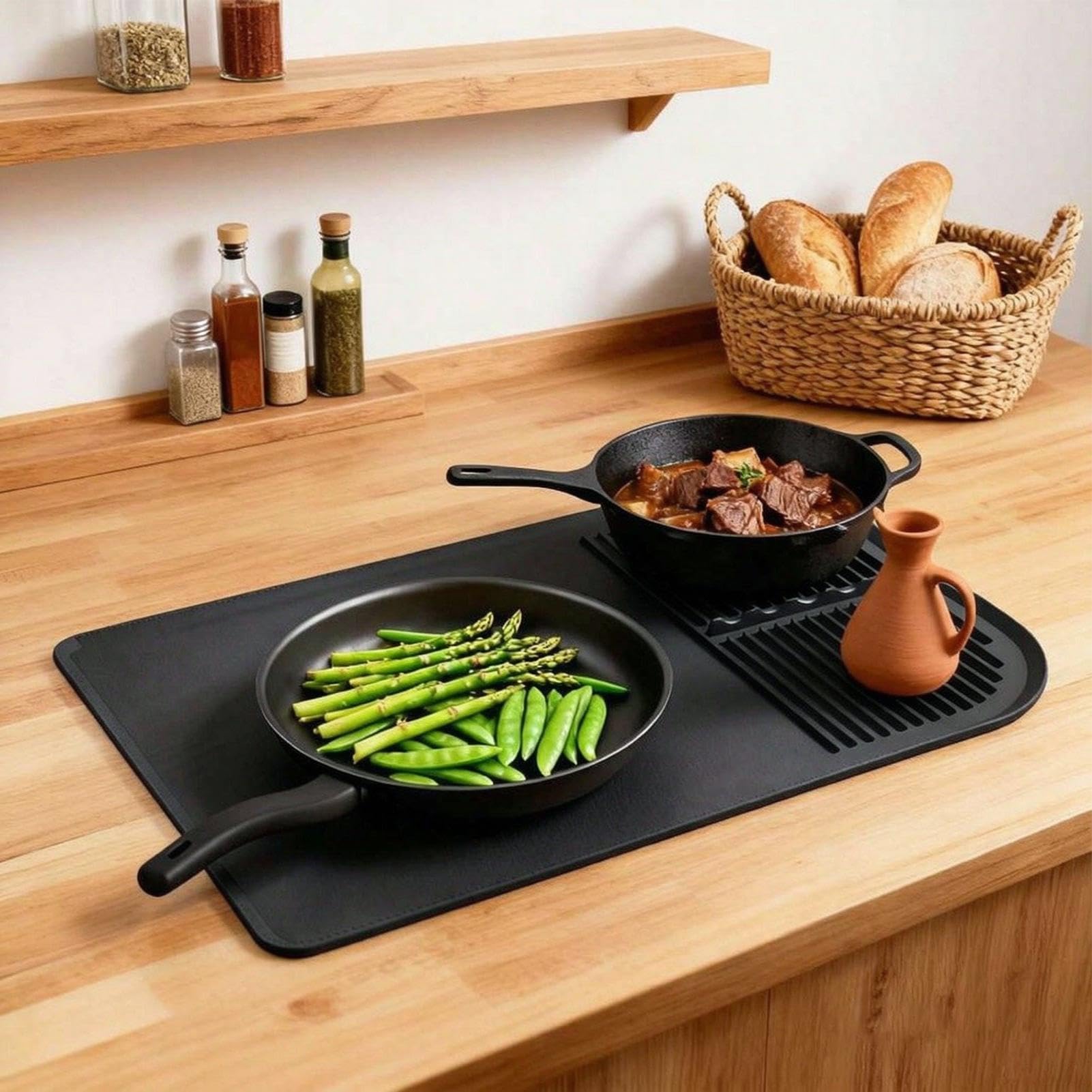 Tappetino per tostapane, 60 x 40 cm, per friggitrice ad aria, briciole e