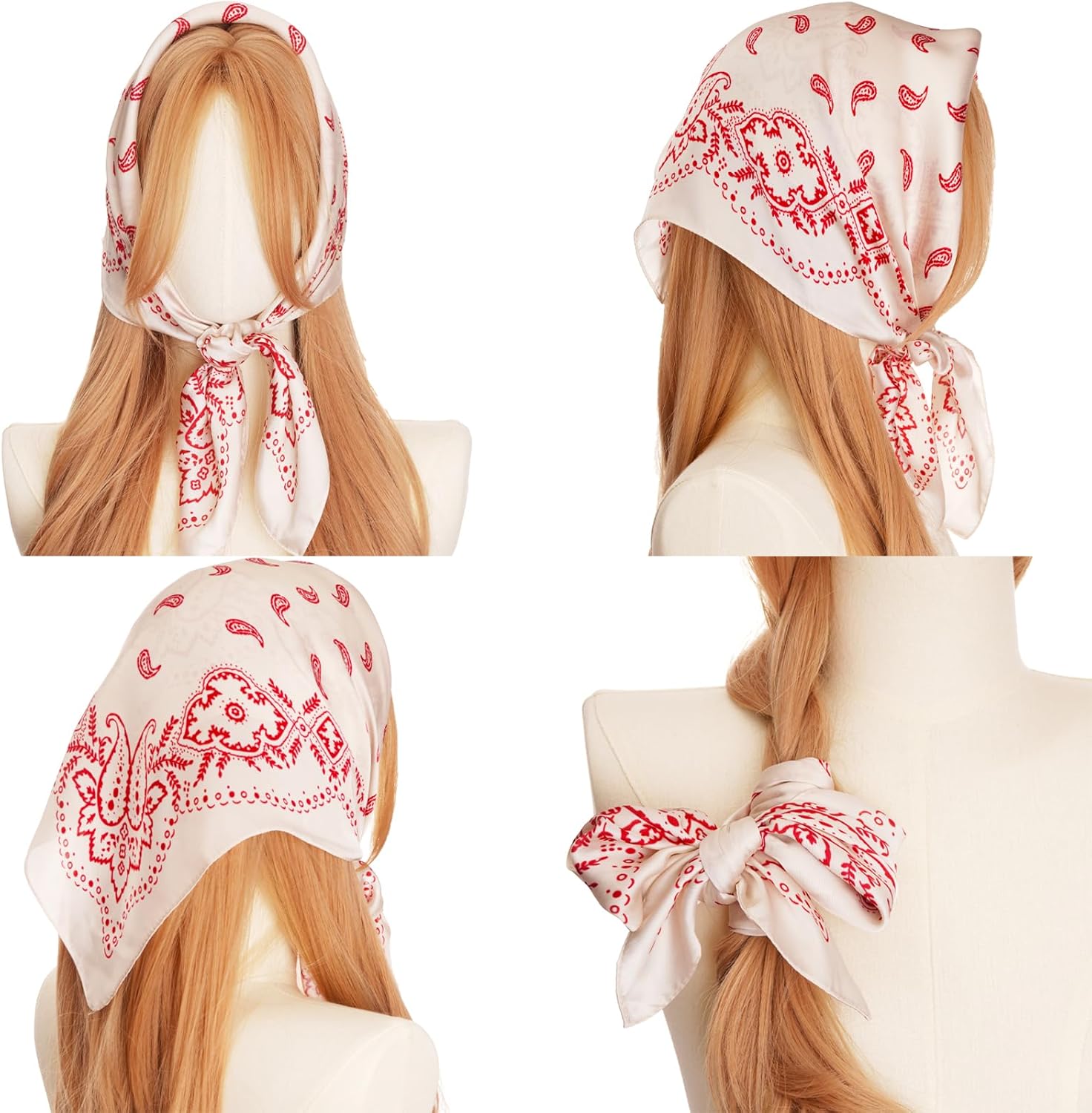 27.5” Satin Scarf - Super Soft & Lightweight Silky Head Bandanas, Versatile Fashion Scarf for Women Hair Wrap Handbags