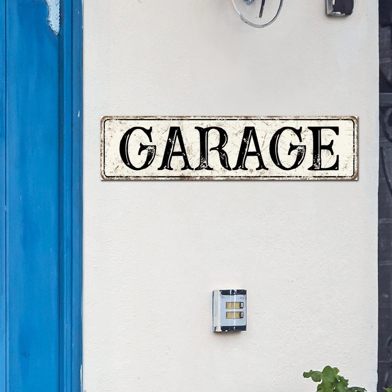 Madcolitote Rustic Garage Wood Signs Garage Street Custom Signs Outdoor Metal Vintage Wood Plaque Farmhouse Wall Art Wall Decor for Home Man Cave Door Porch Garden Party 6x24in