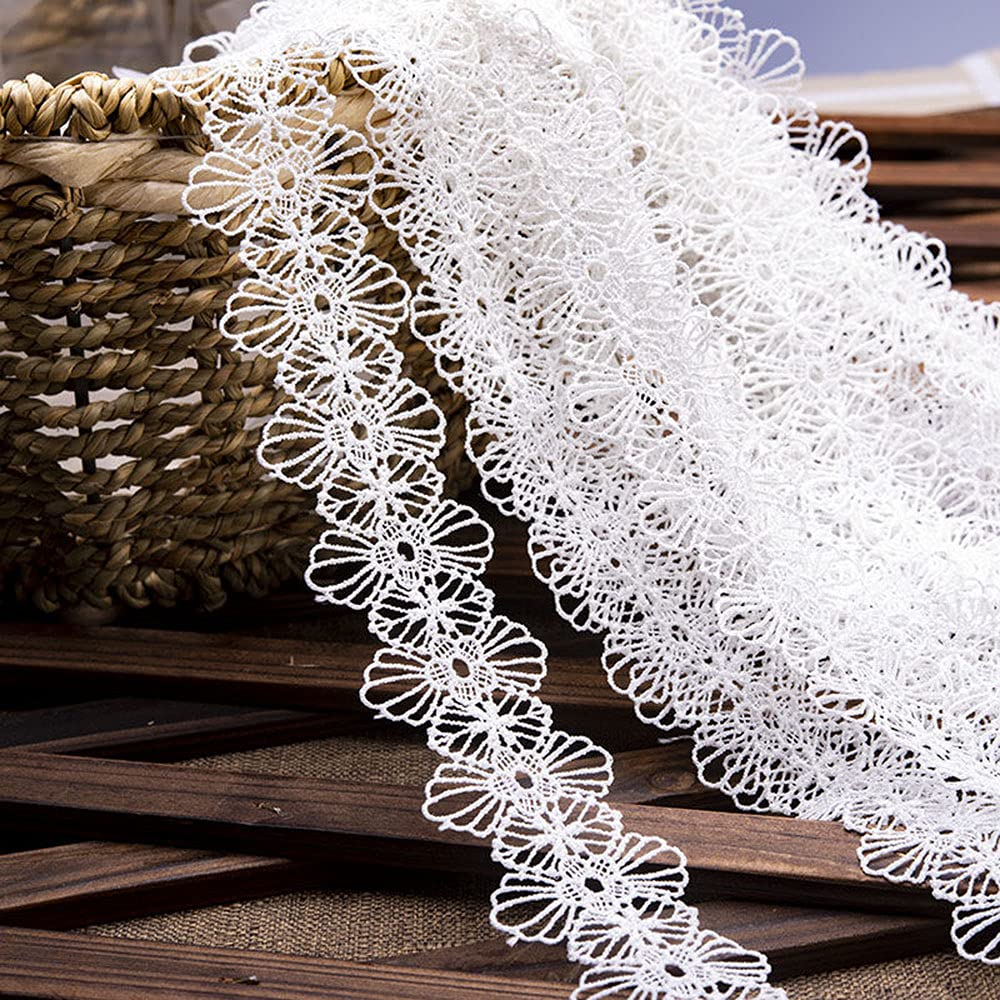 Ruban Dentelle Vintage 3 Mètres - Blanc, Largeur 4 Cm - Pour Couture, Décoration Mariage, DIY