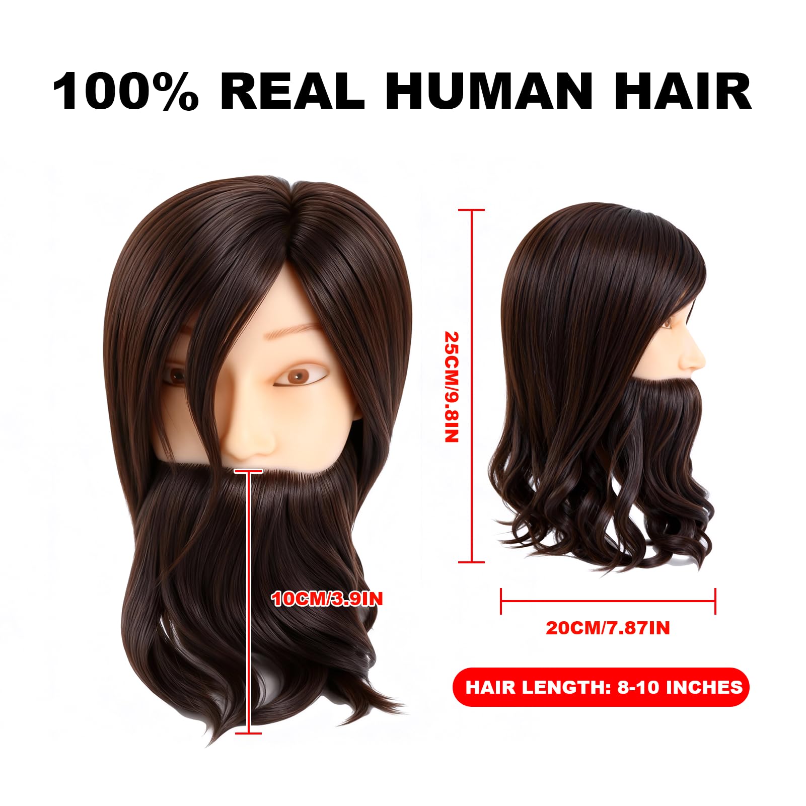 Tête Mannequin de Salon de Coiffure Pour Homme, Tête de Mannequin Avec Tête de Poupée Pour Coiffer la Formation De Coiffure Tête à coiffer professionnelle