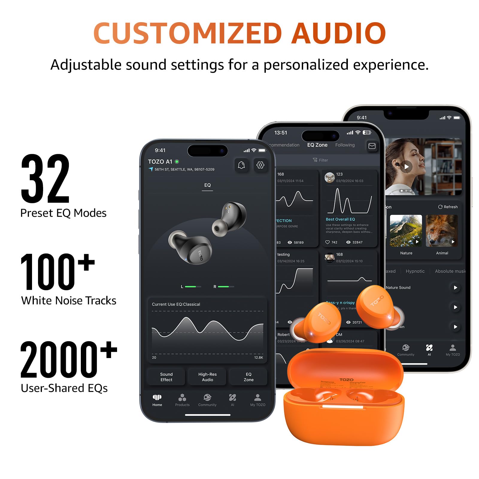 TOZO A1 Wireless Earbuds Bluetooth 5.3 Light Weight in Ear Headphones view 7