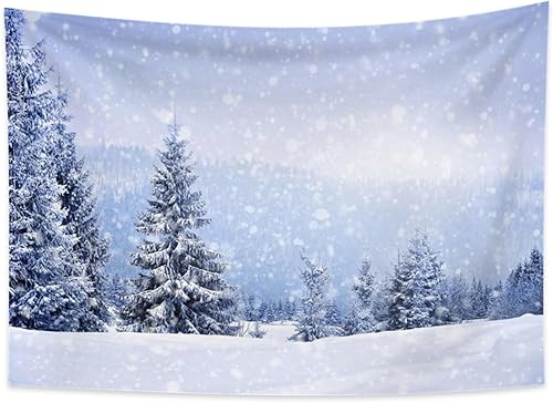 Miniatura 7 de Tapiz navideño para colgar en la pared, pinos de Navidad, chimenea, medias, tapiz de pared, Papá Noel, regalos de Navidad para fiesta, sala de