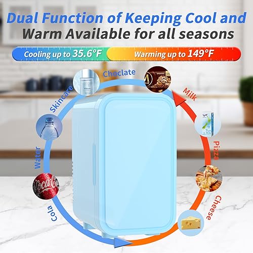 Miniatura 3 de Mini refrigerador termoeléctrico portátil de 6 litros8 latas 110V CACC para dormitorio, cuidado de la piel, bebidas, oficina, dormitorio y