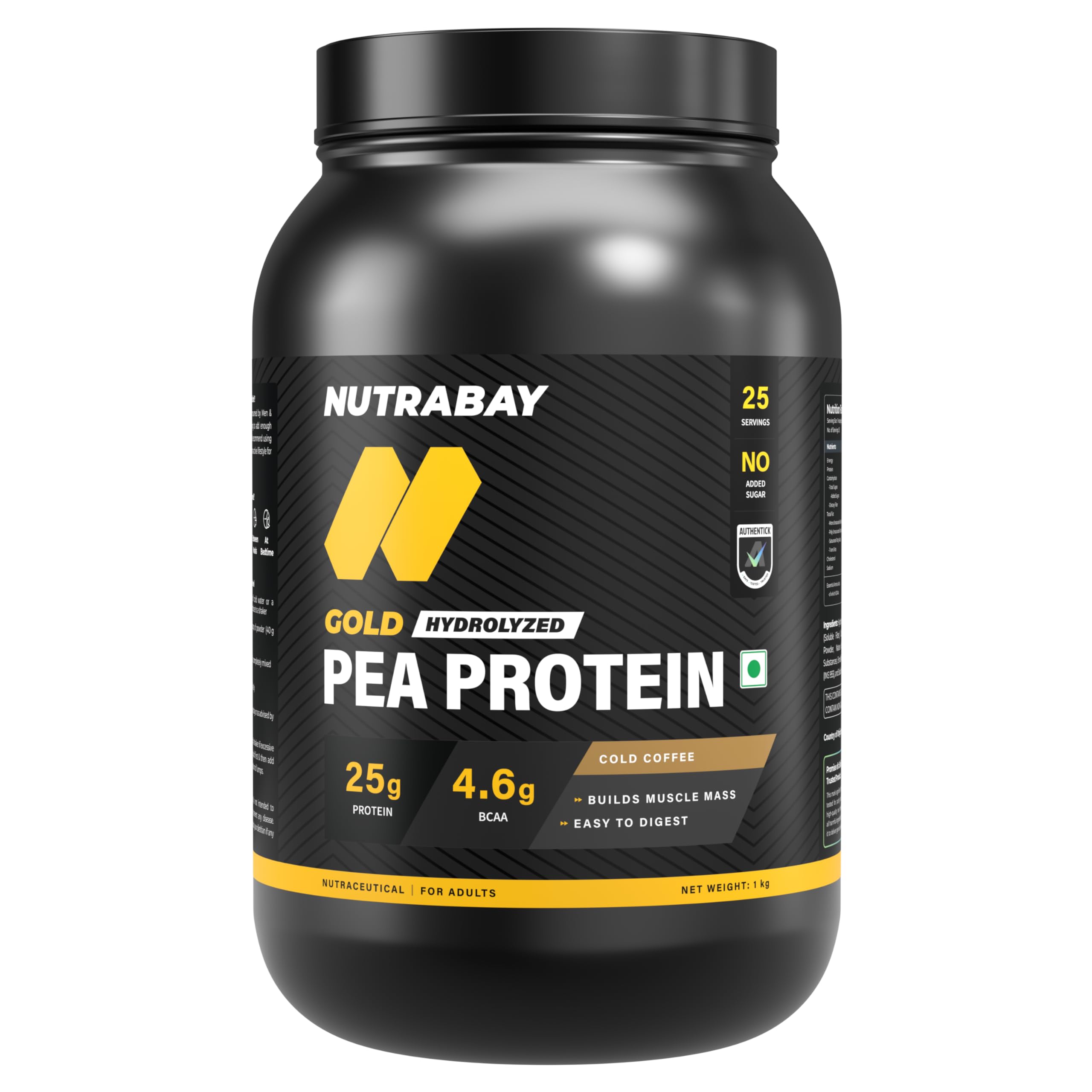 NUTRABAY Gold 100% Pea Protein Powder - 1kg, Cold Coffee | 25g Protein, 4.6g BCAA, 5g Fiber | Complete Amino Profile | Tastiest & Smoothest Vegan, Plant Protein | Muscle Gain & Fast Recovery-image-39