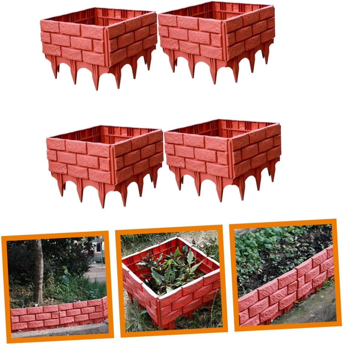 4pcs Garden Fencing Barrier Plastic Decorative Fence Partition Edging Landscape Decor Garden Decor for Patio