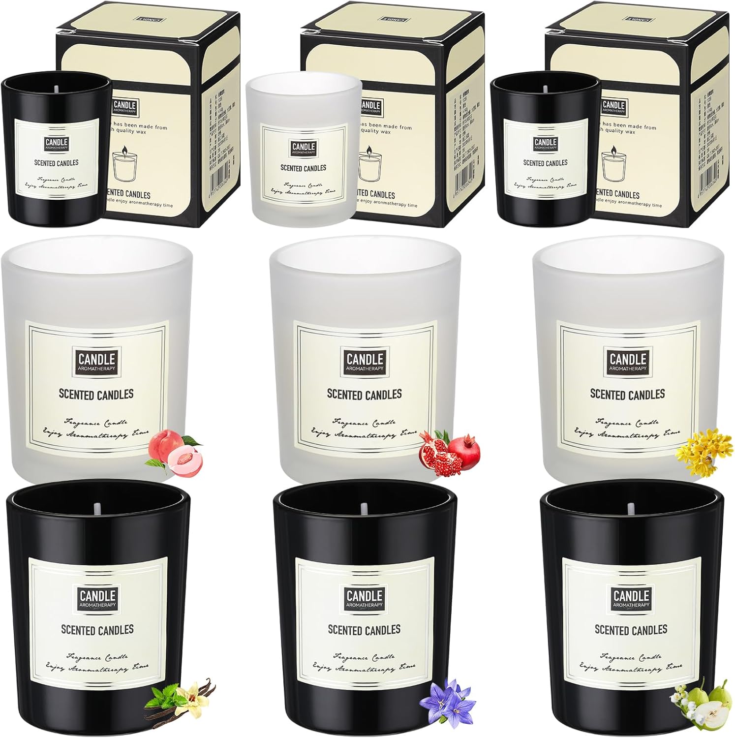 6 Pcs Mother’s Day Scented Candle Soy Wax Candles Aromatherapy Candles for Women 6 Scents Long Lasting Soy Candle Gift Set in Glass Jar for Men Birthday Coworker Employee Anniversary