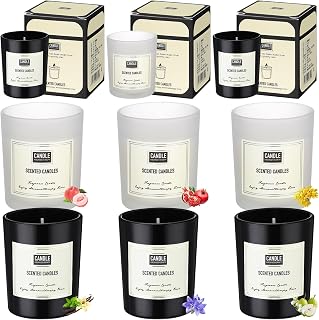 6 Pcs Mother's Day Scented Candle Soy Wax Candles Aromatherapy Candles for Women 6 Scents Long Lasting Soy Candle Gift Set in Glass Jar for Men Birthday Coworker Employee Anniversary