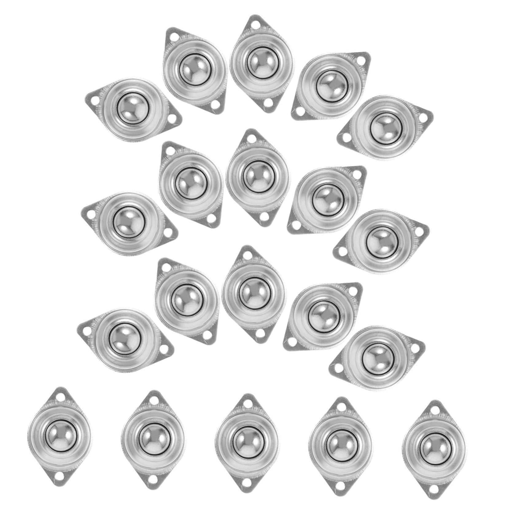 DINHEAROM Smooth Moving Ball Transfer Units 20pcs Roller Ball Bearings Steel Round Casters for Workbenches Easy to Attach