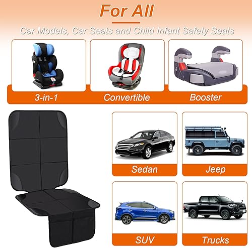 Miniatura 6 de Protector de asiento de automóvil, 2 cojines para asiento de automóvil, con acolchado más grueso y respaldo antideslizante, fundas de asiento de
