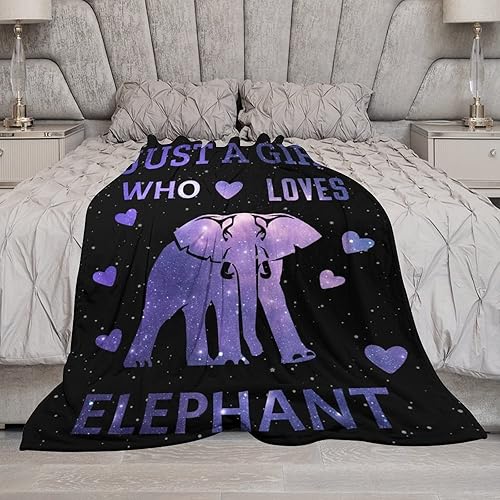 Miniatura 7 de Manta de elefante, manta de franela de forro polar de 40 x 50 pulgadas, suave, ligera, cómoda, cálida manta temática de elefante para cama o sofá