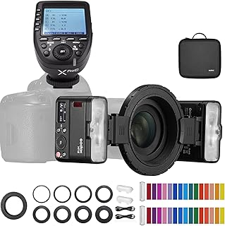 Flash Macro Godox MF12 MF12-K2 com acionamento Xpro-C Flash TTL fora da câmera Speedlite 12W, controle sem fio 2.4G, modo TTL/M, bateria de lítio integrada de 3.7V/6.29W, compatível com Canon