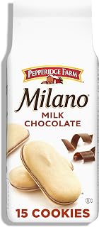 Pepperidge Farm Milano Milk Chocolate Cookies, 6oz Bag (15 Cookies) - Crisp Indulgent Chocolate Sandwich Treats