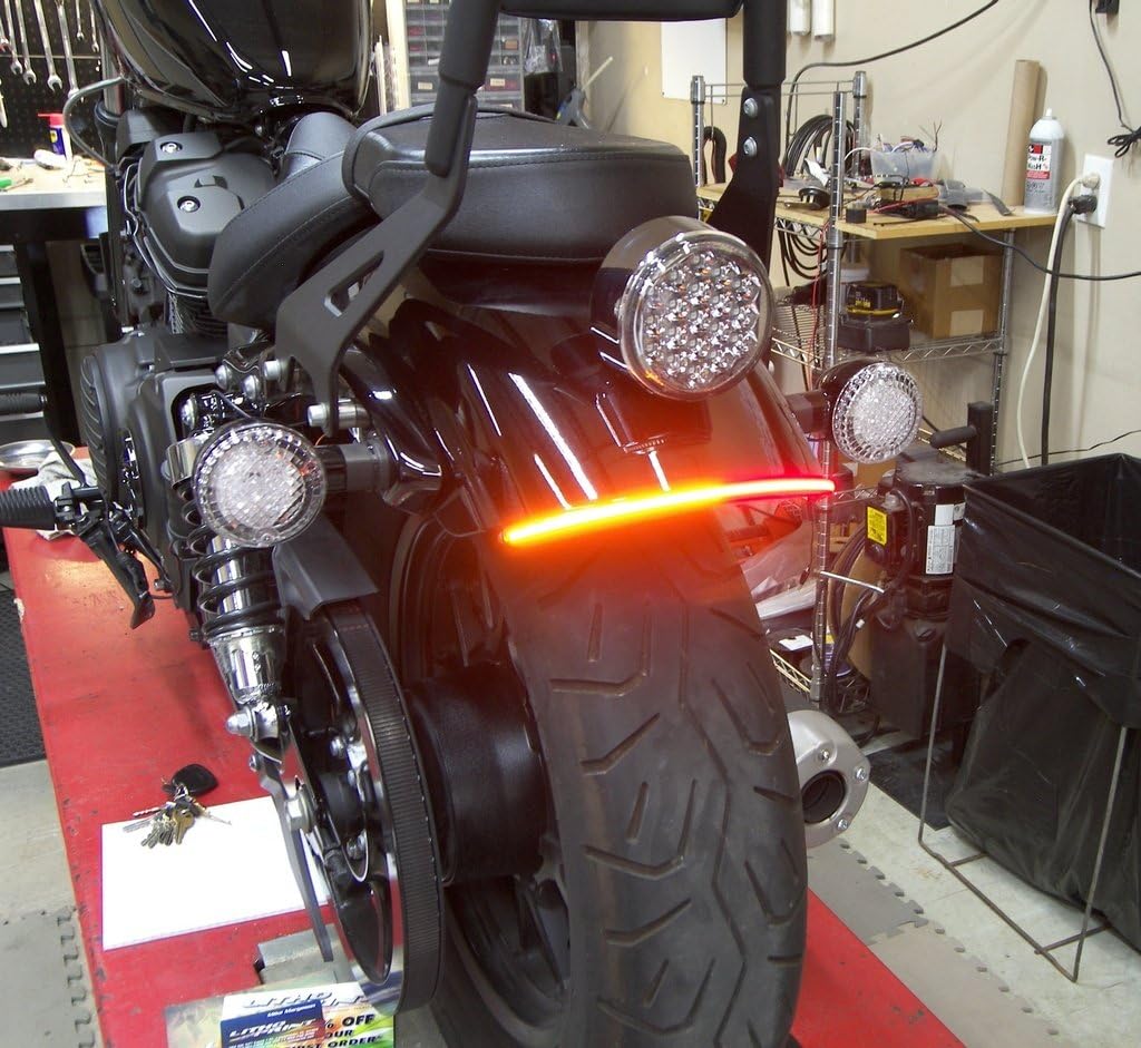 Fender Eliminator Integrated LED Taillight Kit with Tag Light and Bracket for Yamaha Bolt - Brake and Turn Signals - Smoked Lens