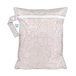 Bumkins Waterproof Wet Bag for Baby, Travel, Swim Suit, Cloth Diapers, Pump Parts, Pool, Beach, Gym Clothes, Toiletry, Hook to Stroller, Daycare, Zipper Reusable Wetdry Packing Pouch, Boho Beige