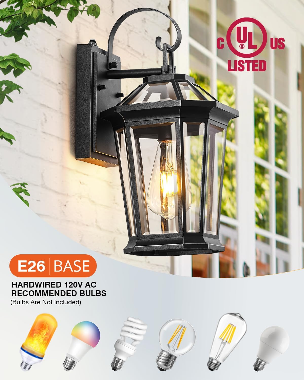VIANIS Dusk to Dawn Exterior Light Fixture, Waterproof Outdoor Wall Sconce Porch Light for House, 100% Anti-Rust Aluminum Outside House Lights, Farmhouse Coach Lantern for Porch, Garage, Front Door
