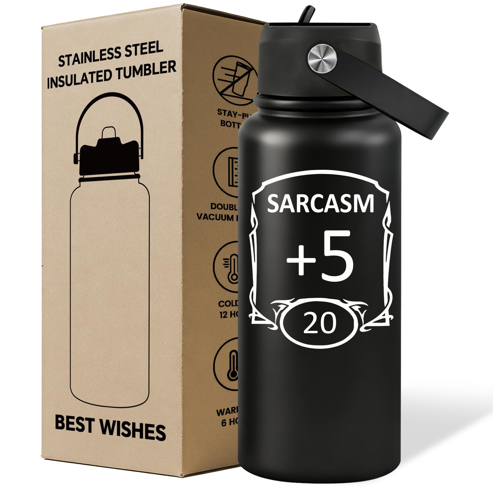 Grifarny Dungeons Dragons Gifts for Men, Women - DND, D&D, DM Lovers Gifts - Dungeon Master Gift - Sarcasm Water Bottle 32 oz