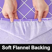 Vista 5 de Mantel rectangular, manteles de plástico elásticos ajustables con parte trasera de franela para mesas de 4 pies, manteles de vinilo impermeables