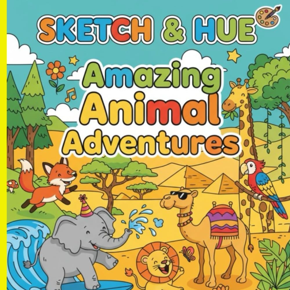 Amazing Animal Scenes Coloring Book for Kids: Fun and Detailed Wildlife Illustrations to Color – Foxes, Bears, Ocean Animals & More