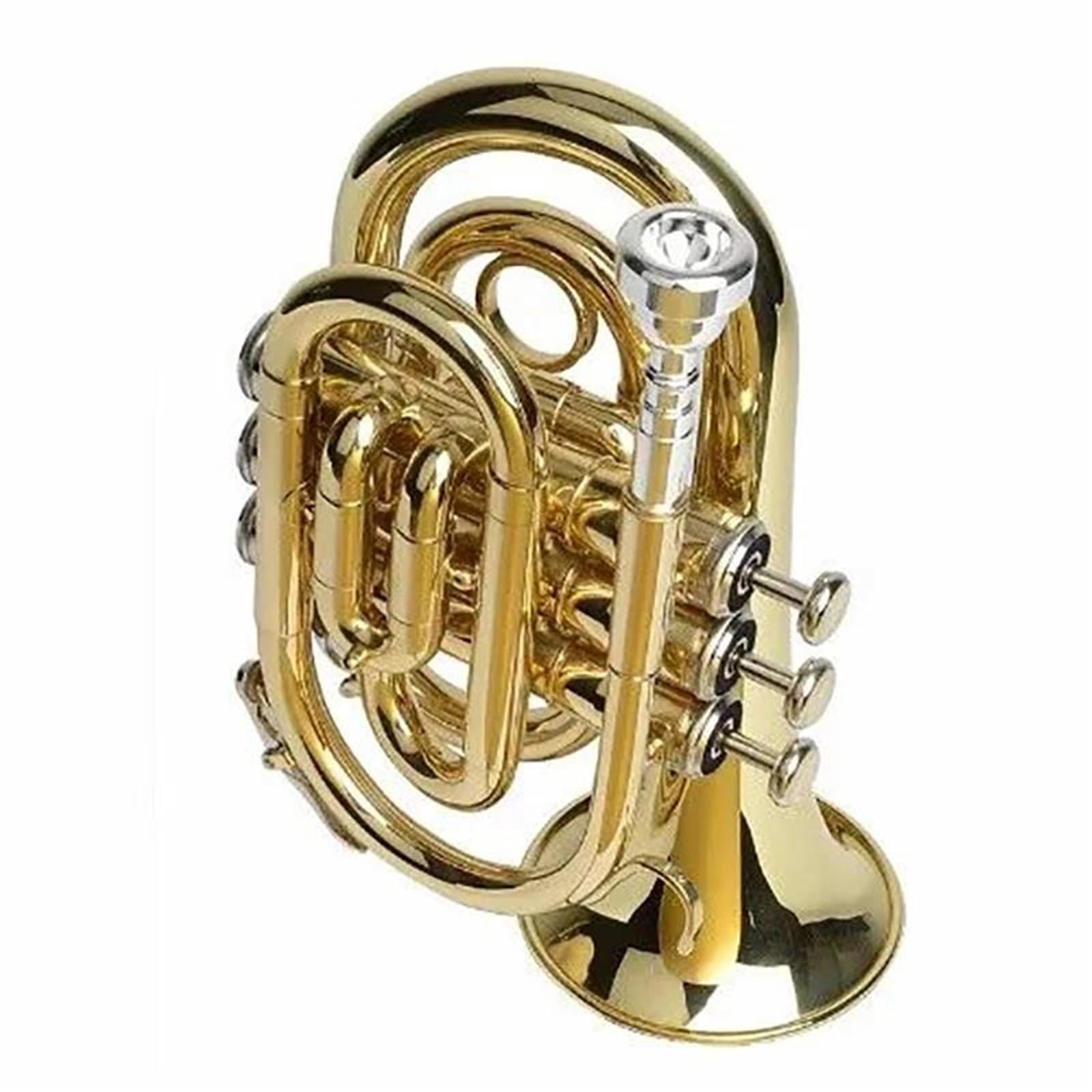 Trompeta Instrumento Musical Trompeta Plana B-key Trompeta De Bolsillo Banda Para Adultos Instrumentos Para Tocar