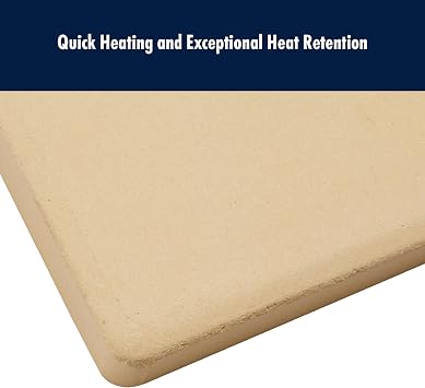 HENCKELS BBQ Pizza Stone for Oven and Grill, Cordierite Baking Stone for Crispy Crust, Heavy Duty Ceramic Stone for Outdoor Pizza Cooking, White