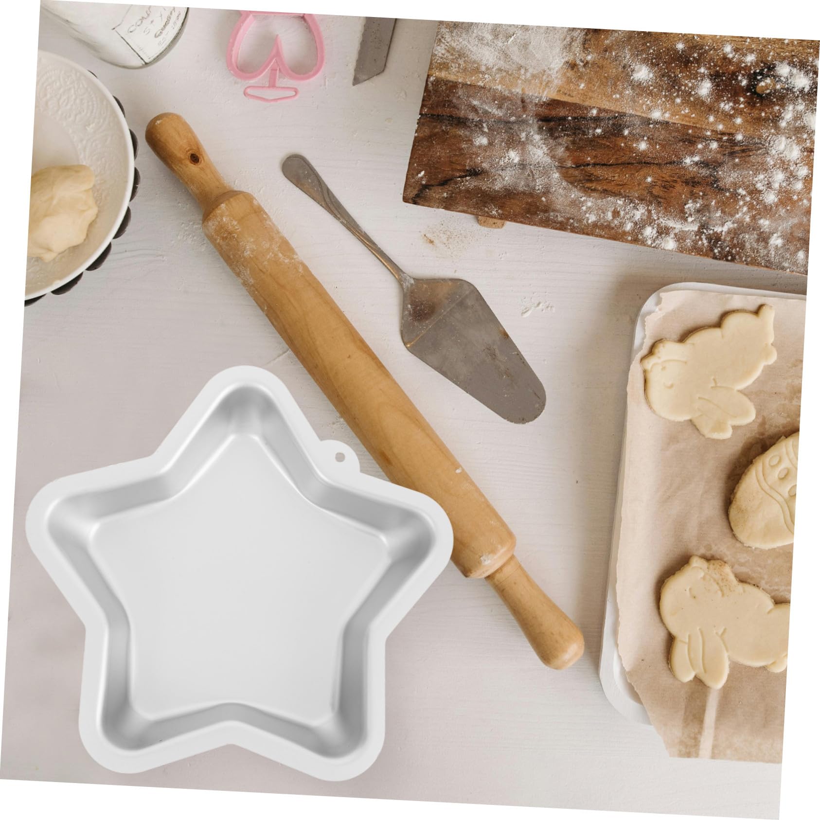 2 Pièces Moule à Gâteau Étoile Alliage Aluminium Moule de Cuisson Antiadhésif Étoile à Branches pour Cheesecakes Cupcakes et Desserts Créatifs