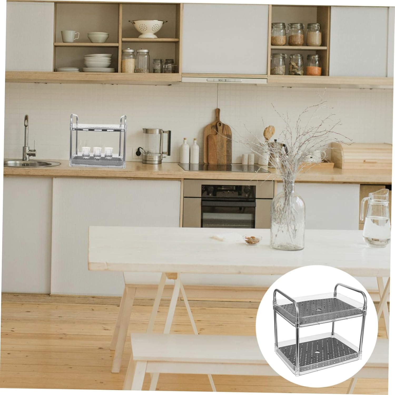 Cabilock Compact Dish Drainer Drying Rack Tableware Drain Dish Rack Kitchen Storage Shelf