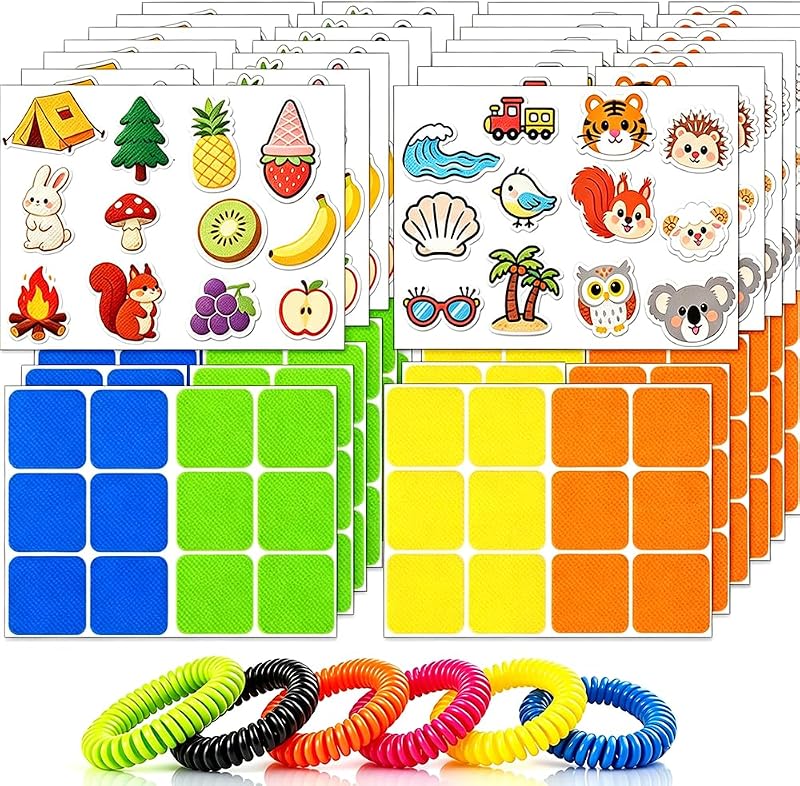 480Pcs Mosquito Patches Stickers, Individually Wrapped Natural Plant Based Mosquito Stickers for Kids Adult Outdoor Hiking, Camping, Fishing
