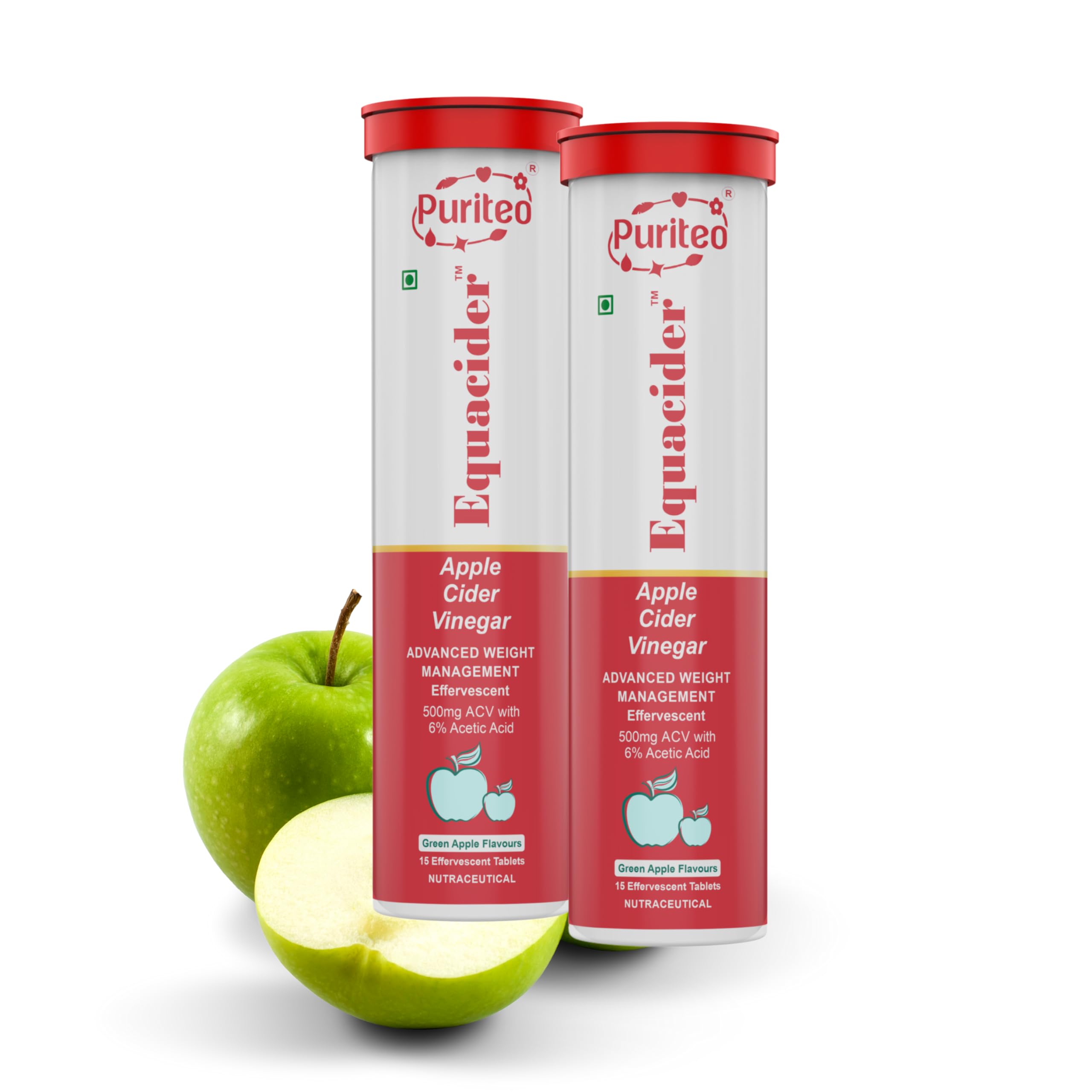 PURITEO EQUACIDER Apple Cider Vinegar Effervescent Tablets with Vitamin B6 & B12 - Digestion, Weight Loss & Energy Booster - 30 Tablets per Pack (Pack of 2) (B0D2F94PBY) Amazon Price History, Amazon Price Tracker